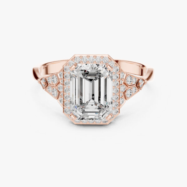 1.70 karat emerald kesim laboratuvar pırlanta yüzük