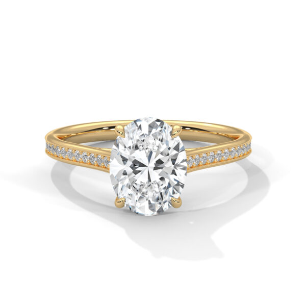 2.00 karat oval kesim laboratuvar pırlanta yüzük