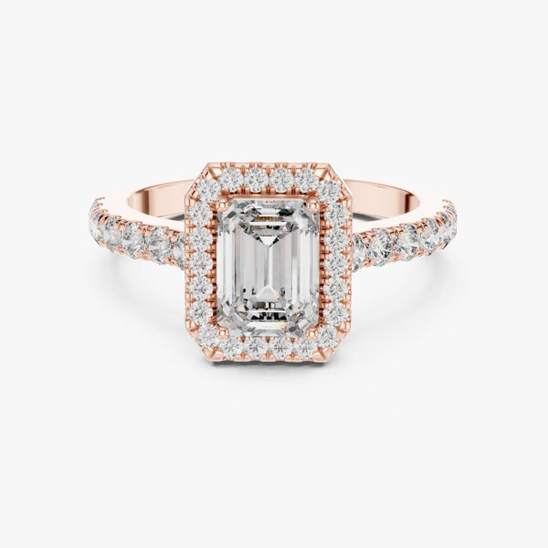 1.00 karat emerald kesim laboratuvar pırlanta yüzük