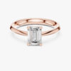 1.00 Karat Emerald Kesim Rose Altın Laboratuvar Pırlanta Yüzük
