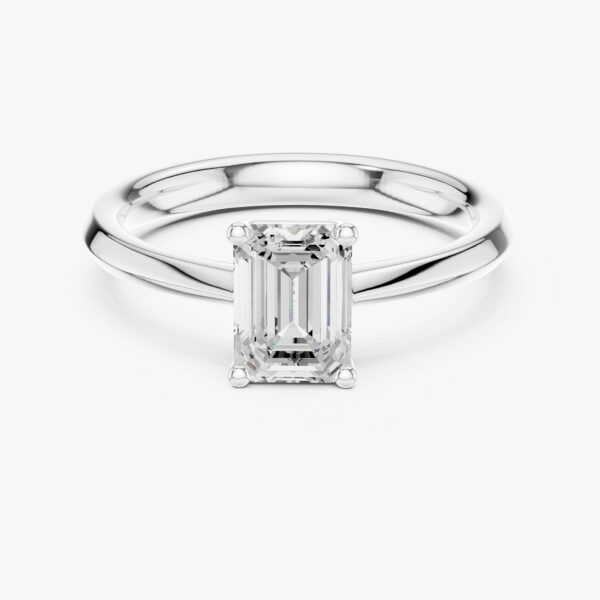 1.00 Karat Emerald Kesim Laboratuvar Pırlanta Yüzük