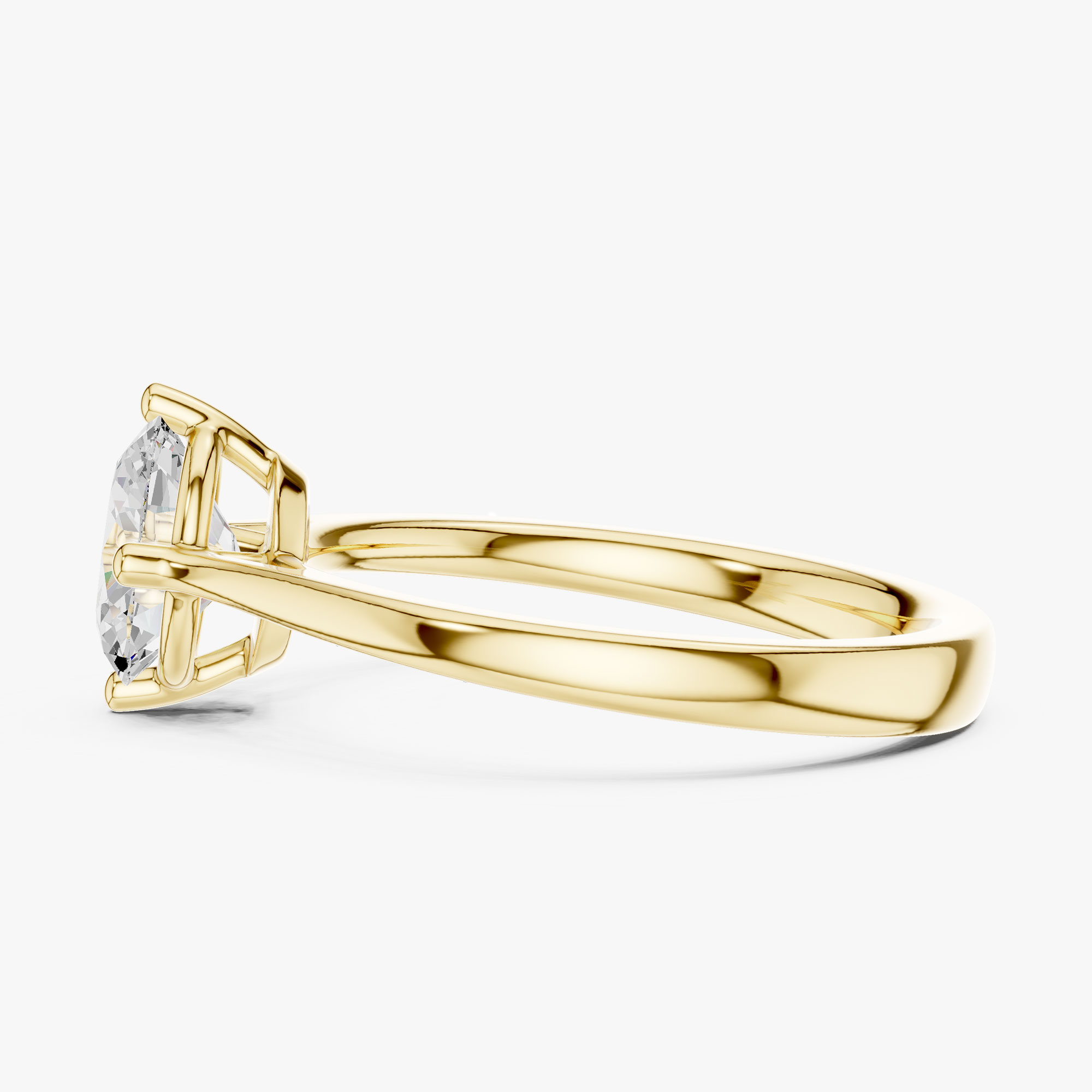 1.00 Karat Oval Kesim Laboratuvar Pırlanta Yüzük - Görsel 3