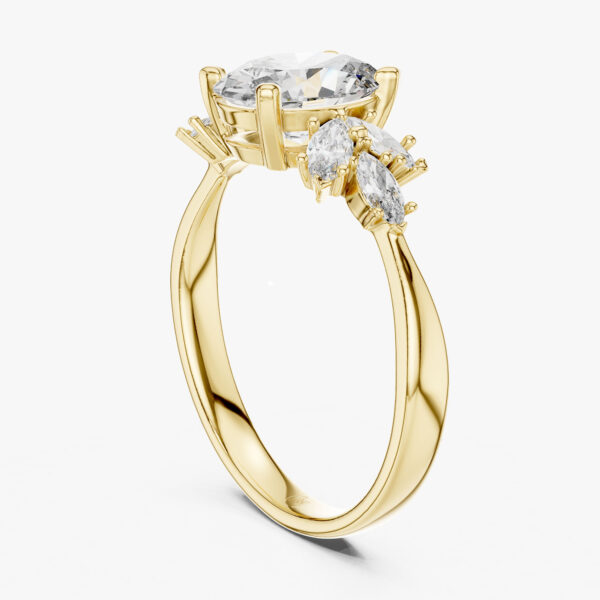 1.00 Karat Oval Kesim Laboratuvar Pırlanta Yüzük