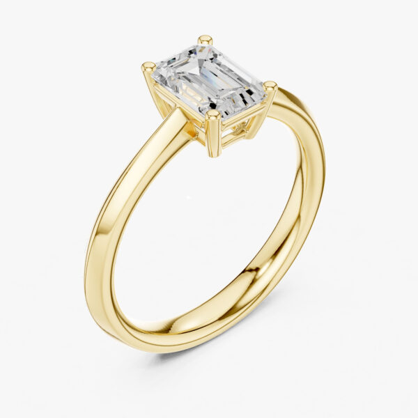 1.00 Karat Emerald Kesim Laboratuvar Pırlanta Yüzük