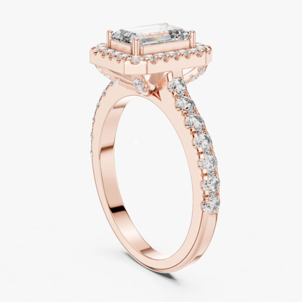 1.00 Karat Emerald Kesim Laboratuvar Pırlanta Yüzük